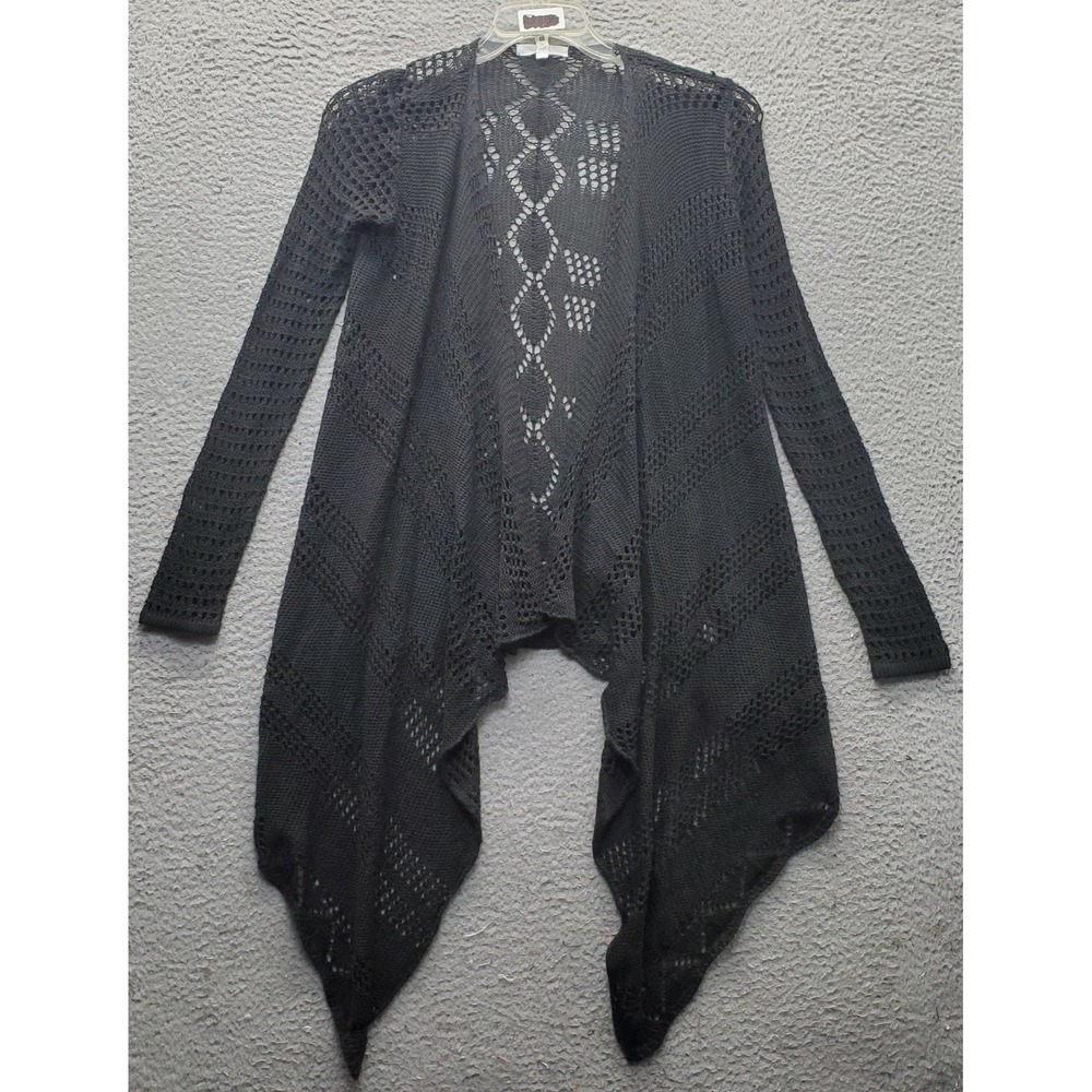 JACK Cardigan‎ Womens XS Black Knitted Classic Fit Lightweight Open Drape Front